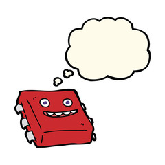 cartoon computer chip with thought bubble