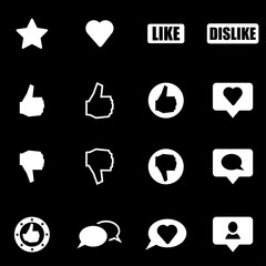 Vector white like icon set