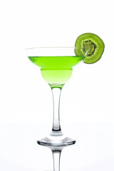 Kiwi cocktail on white background