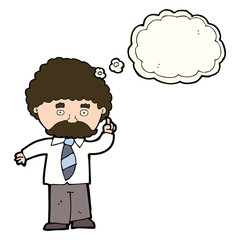 cartoon teacher with thought bubble