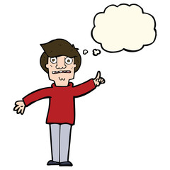 cartoon man asking question with thought bubble