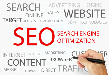 Search Engine Optimization words concept, Business and Internet concept