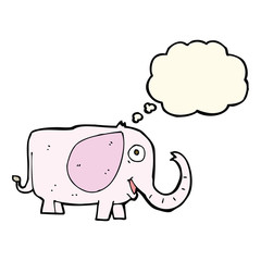 cartoon baby elephant with thought bubble