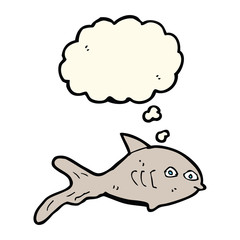 cartoon fish with thought bubble
