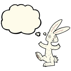 cartoon rabbit with thought bubble