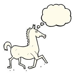 cartoon horse with thought bubble