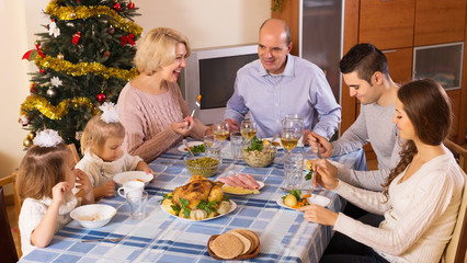 Big family at festive table