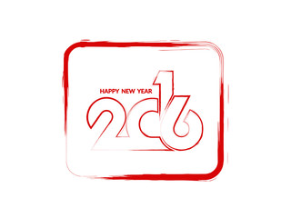 Red color vector design element of happy new year 2016.
