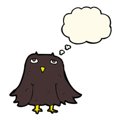 cartoon owl with thought bubble