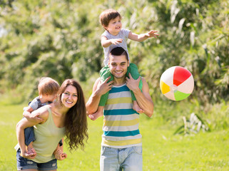 young parents with two kids