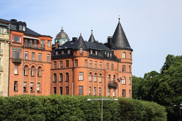 Fototapeta na wymiar Old building on Strandvagen,Stockholm
