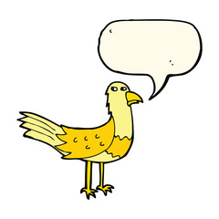 cartoon bird with thought bubble