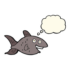 cartoon fish with thought bubble