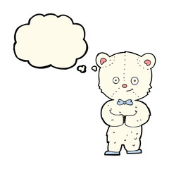 cartoon cute little bear with thought bubble