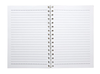 open blank notebook isolated (clipping path)