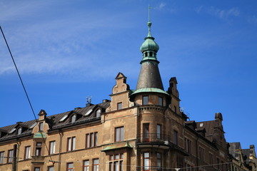 Fototapeta na wymiar Arcitectural detail in Strandvagen,Stockholm