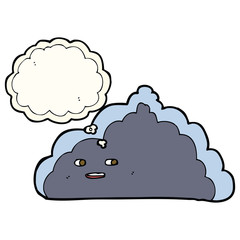 cartoon cloud with thought bubble