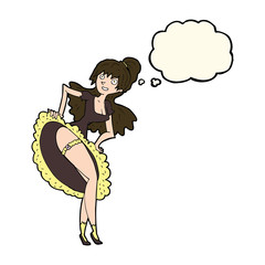cartoon flamenco dancer with thought bubble
