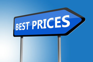 Illustration of best prices directions sign