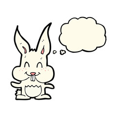cartoon rabbit with thought bubble