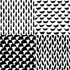 Seamless ink and brush pattern