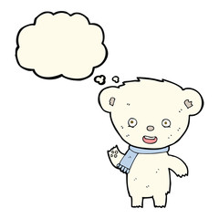 Obraz na płótnie Canvas cartoon cute polar bear with thought bubble