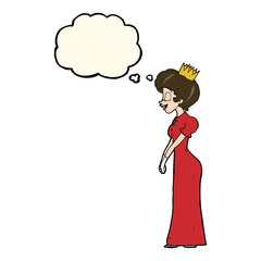 cartoon princess with thought bubble