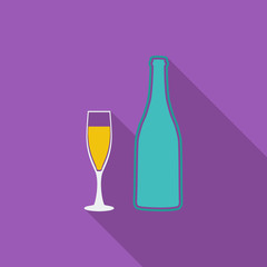 Wine flat icon