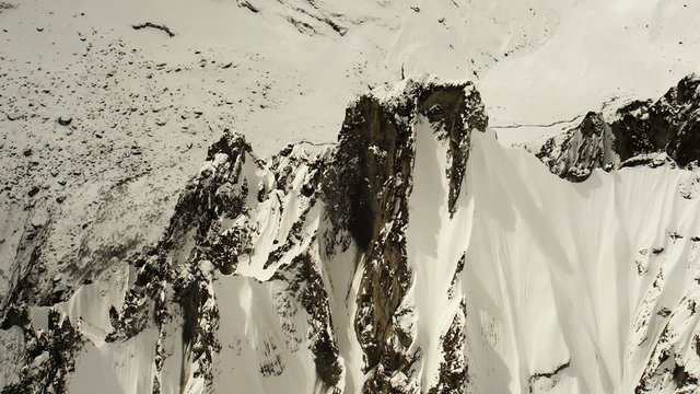 Aerial View: mt.Machhapuchhre (Fishtail), Annapurna conservation area, Nepal. April 2014. Machhapuchhre is at the end of long spur ridge, coming south out of the main backbone of the Annapurna Himal.