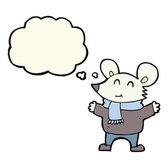 cartoon mouse with thought bubble