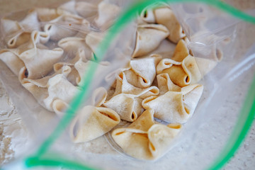 frozen dumplings in the package