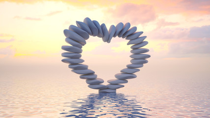 Zen stones heart