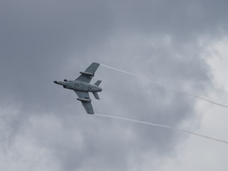 Military jet aircraft in flight