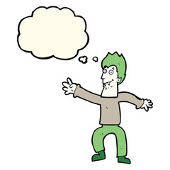 cartoon vampire with thought bubble