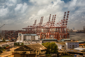 Fototapeta na wymiar The colombo harbour in Sri Lanka
