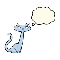 cartoon cat with thought bubble