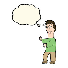 cartoon angry man with thought bubble