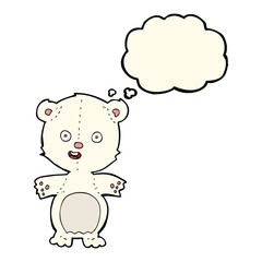 cute polar bear cartoon with thought bubble