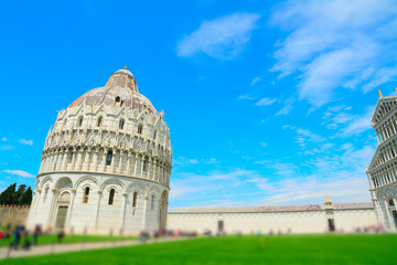 Piazza dei Miracoli in tilt shift effect