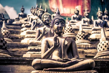 Foto op geborsteld aluminium Tempel Gangarama-tempel in Colombo, Sri Lanka