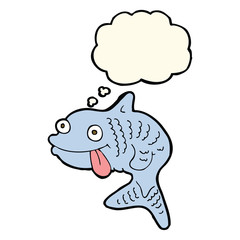cartoon fish with thought bubble