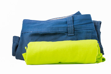 The lemon green color shirt and the shorts