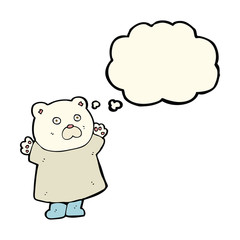 funny cartoon polar bear with thought bubble