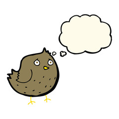 cartoon bird with thought bubble