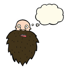 cartoon bearded man with thought bubble