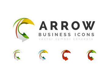 Set of arrow logo business icons