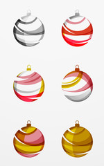 Set of abstract Christmas ball icons, business logo concepts