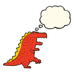 cartoon dinosaur with thought bubble