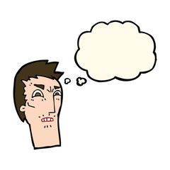 cartoon angry face with thought bubble