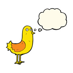 cartoon bird with thought bubble